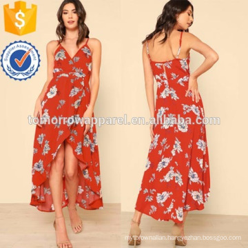 Surplice High Low Floral Print Dress Manufacture Wholesale Fashion Women Apparel (TA3217D)